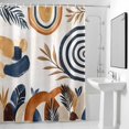 thumbnail image 4 of Bohemian Abstract Leaves Fabric Shower Curtain Modern Art Washable Shower Curtains for Bathroom, Waterproof Bath Curtain with Hooks Home Decor 72x72in, 4 of 8