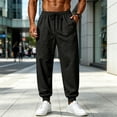 thumbnail image 2 of Domuza Men's Sweatpants Solid Color Loose Wide‑Leg Joggers with Drawstring Elastic Waistband,Casual Workout Gym Daily Wear Sweat Pants, 2 of 5