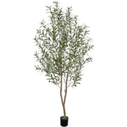 Romswi 6FT Artificial Olive Tree Tall Fake Potted Olive Tree with Lifelike Fruits Faux Olive Tree For Home House Office Decor Indoor