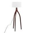 thumbnail image 2 of Wishbone Contemporary Floor Lamp in Walnut Wood with a White Fabric Shade by LumiSource, 2 of 7