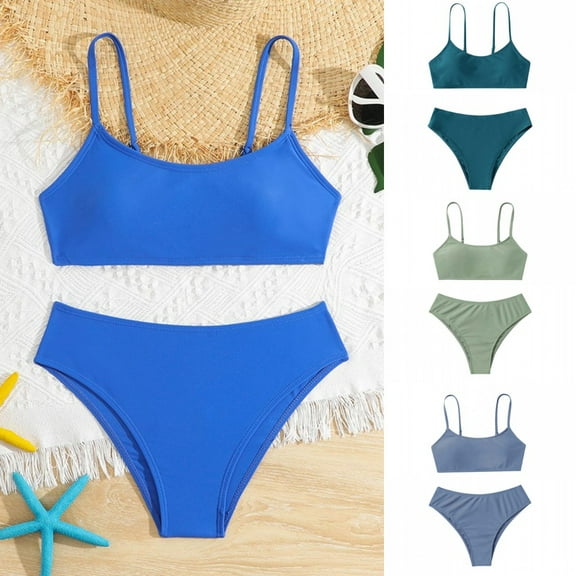 Uccdo Girls Bikinis Swimsuit, Big Girls Floral Bathing Suit Swimwear, 2 Pieces, Size 7-12T