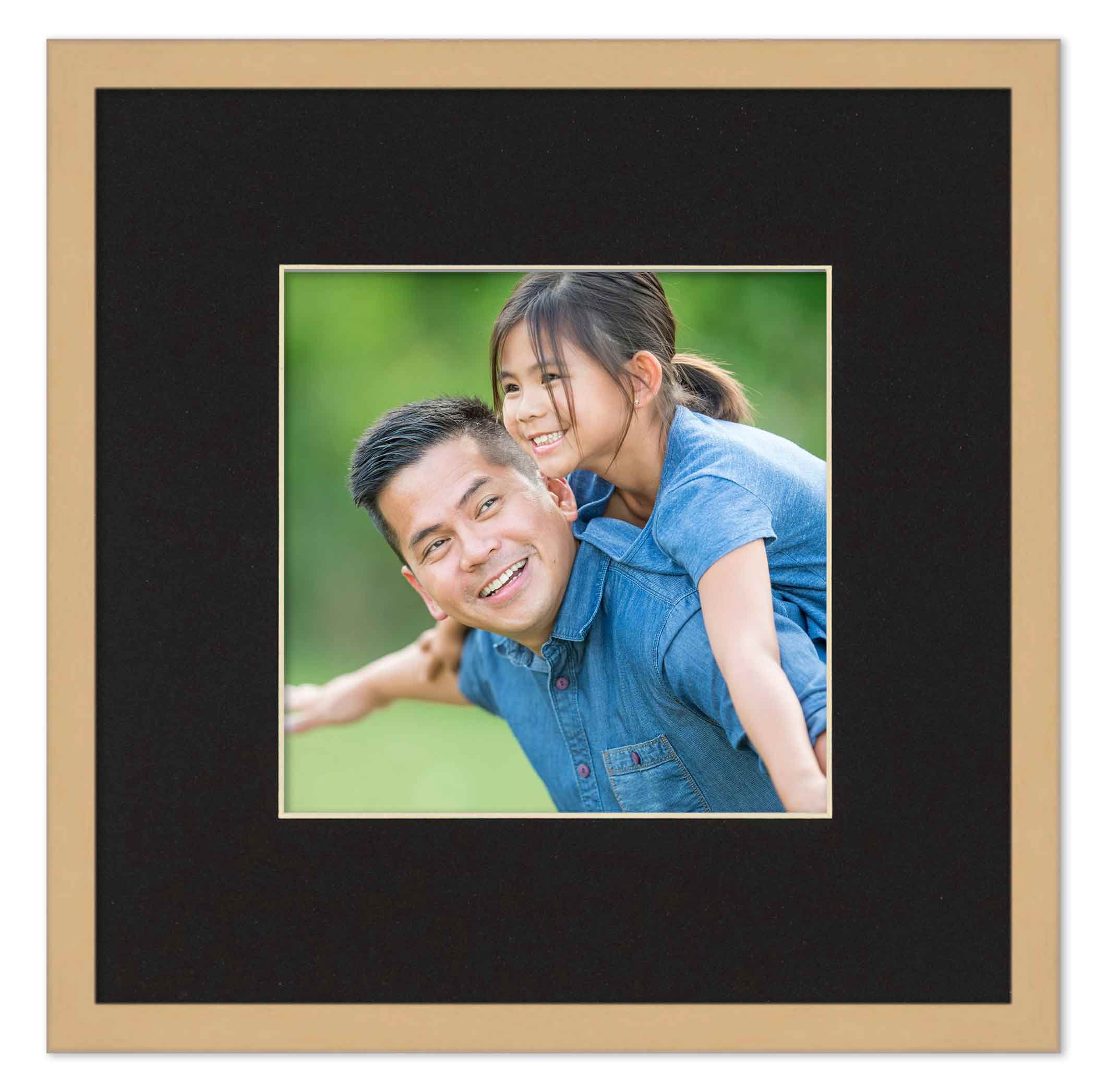 12x18 Frame Natural With Black Picture Mat For 12x18 Photo - Natural 18x24 Frame To Display Print