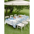 thumbnail image 3 of Outdoor Tablecloth with Umbrella Hole and Zipper, Blue Octopus Coastal Rectangle Table Cloth 60x120 Inch Waterproof Tablecloth, Summer Beach Nautical Ocean Coral Starfish Picnic Table Cover for Patio, 3 of 7