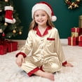 thumbnail image 7 of Jkety Christmas Pajamas for Family Christmas Pajamas for Family Silk Satin Holiday Matching Pajamas Sets Long Sleeve Button Down Xmas Loungewear Sets, 7 of 7