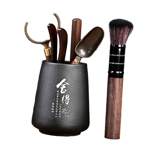 Juego de té chino, pinza tradicional para té, juego de seis caballeros, utensilios de arte para el té. Estilo D