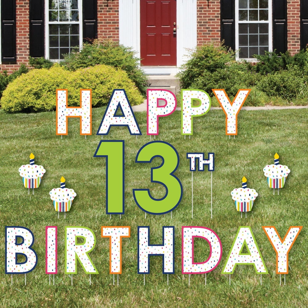 13th Birthday Cheerful Happy Birthday Yard Sign