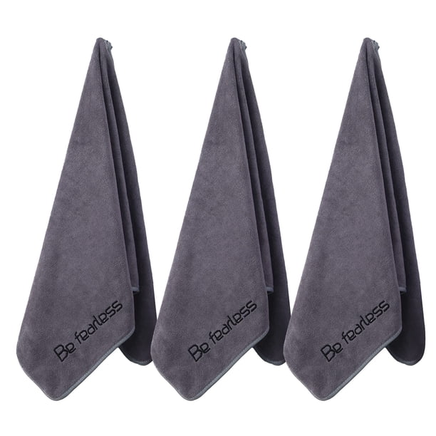 Wuwahold Toallas de microfibra para gimnasio para ejercicio, fitness, deportes, entrenamiento, 380 g/m², toallas de baño de 15 x 31 pulgadas (paquete de 3 grises)