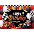 thumbnail image 3 of Fondo de fotografía de coche de carreras, decoraciones para fiesta de cumpleaños, decoración de fondo, pancarta para baby shower, foto personalizada, Caitoon Hot Wheels, 3 of 5