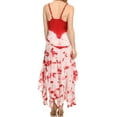 thumbnail image 2 of Sakkas Sami Long Sleeveless Spaghetti Strap Handkerchief Hem Dress With Corset Top - Red - OSP, 2 of 4