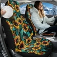 thumbnail image 2 of Uorisanigo Car Seat Cover Stylish Car Accessories Fluffy Fur Sunflower Print Seat Covers 2-Pack Soft Seats Cushions, Coral Velvet Cloth, Universal for SUV Trucks Sedan, 2 of 7