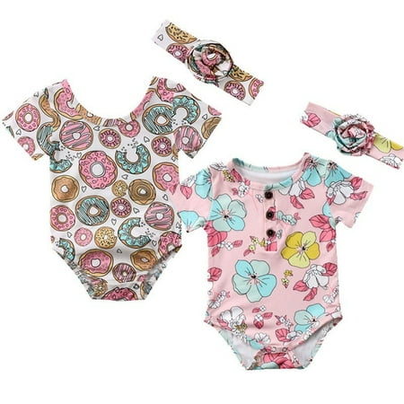 

Newborn Kids Baby Girls Floral Romper Jumpsuit Bodysuit Clothes Outfits Summer