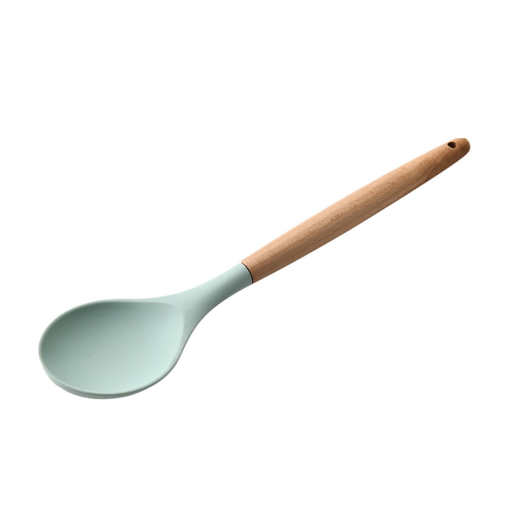 Silicone Wooden Spatula Soup Spoon Colander Shovel Cooking Utensils Kitchen Tool 