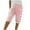 Pink, variant on Women Knee Length Stretch Comfy Drawstring Casual Shorts for Women Summer Walking Striped Bermuda Shorts with Pockets Navy M
