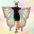 thumbnail image 4 of Butterfly Costume for Women - Halloween Cape Adult Wings with Mask and Antenna Headband, 4 of 7