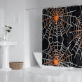 thumbnail image 2 of Halloween Spider Webs with Orange Spiders Shower Curtain 84"x72" ,Bathroom Decorative Shower Curtains Set with 12 Hooks,Modern Waterproof Washable Shower Curtain, 2 of 6