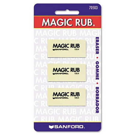 Sanford Products - Sanford - MAGIC RUB Art Eraser, 3/Pack - Sold As 1 Pack - Non-abrasive vinyl for use on drafting films, tracing papers. - Absorbs graphite, erases India ink. (Best Paper For India Ink)
