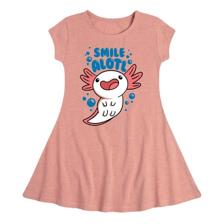 

Instant Message - Smile Alotl - Toddler And Youth Girls Fit And Flare Dress