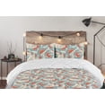 thumbnail image 5 of Ambesonne Nature Boho Down Alternative Quilt Comforter, Art Butterfly Pattern, King, Coral Deep Sky Blue, 5 of 5