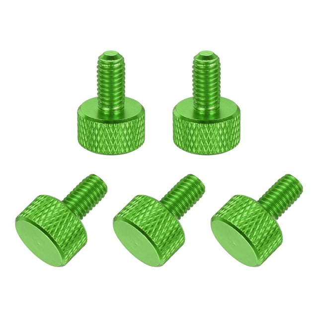 5 Pcs M5x12mm Flat Head Knurled Thumb Screws for Graphics Card, Army Green