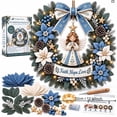 thumbnail image 2 of 3D Fabric Wreath Kit, Hand Assembly Christmas Wreath with Light String and Figures, DIY Holiday Decoration for Door Wall Hanging Winter Home Decor(E), 2 of 6