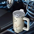 thumbnail image 4 of 1pc Deer Lovers 40oz Tumbler with Straw & Handle - Insulated Stainless Steel Cup | Holiday Gift for Man Women (Christmas, Valentine's, Birthday), 4 of 5