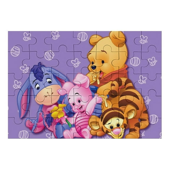 35 PCS Jigsaw Puzzle Winnie The Pooh Wooden Puzzle Challenging Game Fun Artwork For Family Friends Gifts