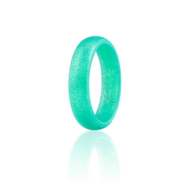 Alianza de Bodas de Silicona - Estilo Cúpula - Metal Turquesa de ROQ para Mujer - Anillo de 7 mm