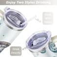thumbnail image 5 of 40oz Cute Ocean Life Turtle Stainless Steel Flip Straw Tumbler Spill Proof Travel Cup Double Wall Vacuum Insulated Coffee Mug with Top Handle, 5 of 6