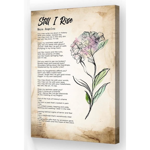 Still i Rise Wall Art Canvas Motivational Poster Vintage Poem Wall Decor Prints Inspirational Quotes Poster for Home Decor poster