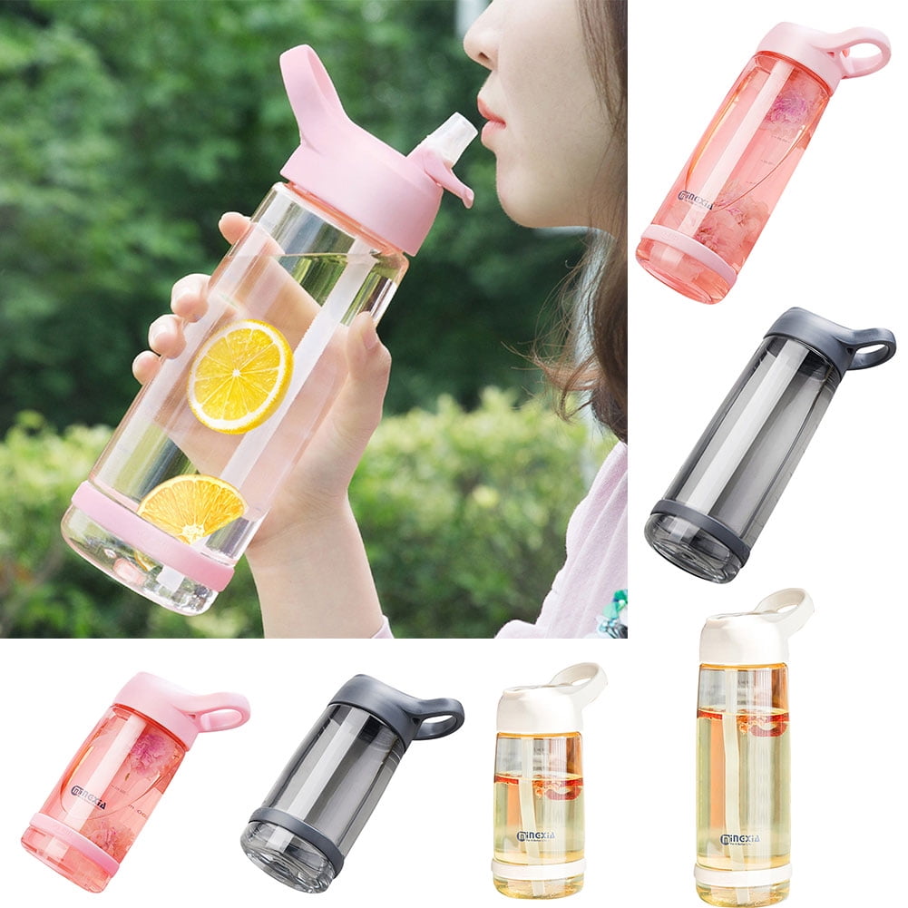Cartoon Cute Rainbow Cup with Straw Girl Water Bottle Double Plastic BPA  Free cute Juice Milk