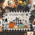 thumbnail image 6 of Fall Pumpkin Placemats Set of 12 It's Fall Y'all Buffalo Plaids Autumn Harvest Heat Insulated Linen Place Mats, Washable Stain-Proof Table Mats for Dining Tables Holiday Decor 13x19inch, 6 of 9