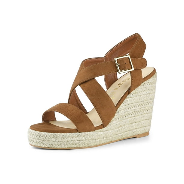 Unique Bargains Women s Espadrilles Platform Slingback Wedges