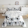 thumbnail image 1 of Erosebridal Dandelion Floral Comforter Sets Toddler Size, Inspirational Words Comforters & Duvets, Ink Botanical Decor, 2pcs, 1 of 7
