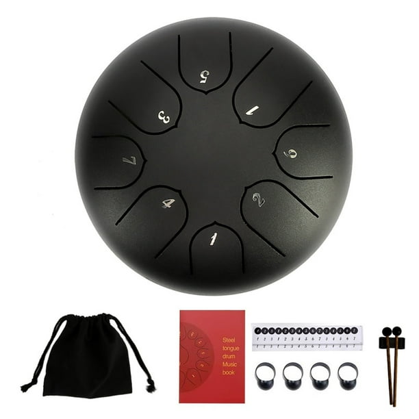 Flmtop 8 Notes 6 Inches Tongue Tank Panda Drum Steel Percussion with Bag  and Mallets for Adult Kids Beginner Pros 