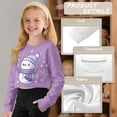 thumbnail image 6 of COEQINE Stylish Girls Crop Top Long Sleeve Crewneck Cropped Sweatshirt Comfy Sweater for Fall Winter Fashion Age 5-6 Kids Youth Teens, Snowman Snowflake Violet, 6 of 7