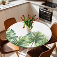 thumbnail image 2 of Green Leaf Elastic Fitted Round Table Cover Watercolor Plant Waterproof Outdoor Tablecloth for Holiday Party, Picnic, Patio & Dining Fits Tables Up to 36"-44", 2 of 8