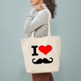 thumbnail image 3 of CafePress - I Love Mustache Tote Bag - Unisex Canvas Tote Bag, Beige, 1-Piece, 3 of 7