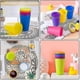 thumbnail image 3 of 24 Pcs Reusable Plastic Cups 6 Bright Colors Plastic Cups For Kids Camping, 3 of 5