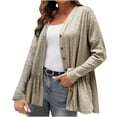 thumbnail image 1 of Posijego Women's Ruffle Cardigan Cozy Button Front Open Front Jacket for Women Lightweight Causal Outerwear, 1 of 3