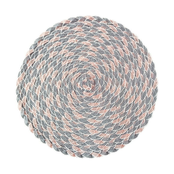 Chargeurs de Poterie Assiettes de Chargeur de Poterie Table d'Appoint Table à Manger Ronde avec 6 Tapis de Place Ensemble de Table à Manger Tapis de Table Matériau Pp Fantaisie Tapis de Table Tapis de Tasse Tapis d'Isolation Thermique pour la Maison