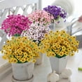 thumbnail image 4 of Viworld 6 Bundles Artificial Flowers UV Resistant Fake Plants Outdoor Faux Plastic Flowers Garden Window Box Porch Home Decor, Yellow, 4 of 9