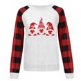 thumbnail image 2 of FASHOFT Womens Valentines Day Sweatshirt Love Heart Print Plaid Printing Casual Pullover Valentine's Long Sleeve Tops Holiday Casual Pullover White L, 2 of 6