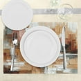 thumbnail image 3 of Ambesonne Brown Place Mats Set of 4, Nude Warm Palette Brushstroke, Standard Size, Cinnamon Amber Blue Grey, 3 of 5