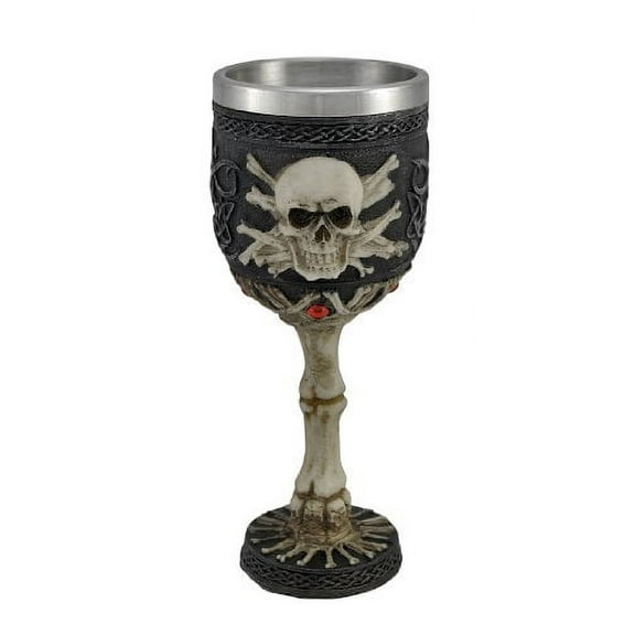 Ossuary Style Skull and Bones Port Wine Goblet Gothic 3 Oz