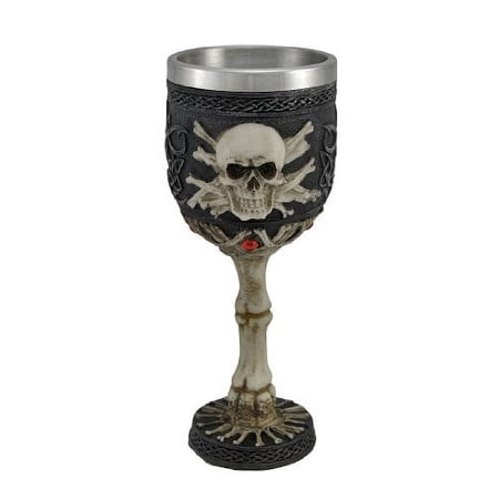 Ossuary Style Skull and Bones Port Wine Goblet Gothic 3 Oz