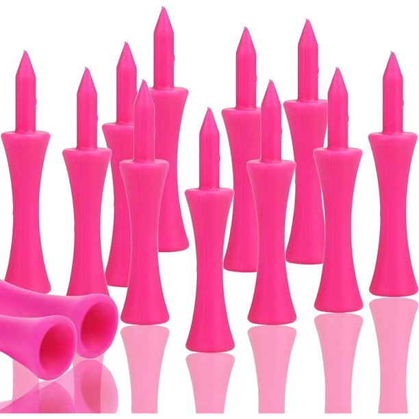 Dussdote 50 unidades - Tees de golf - Tees de plástico - Aptos para golf, cortar el césped y regar - Rosa