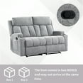 thumbnail image 5 of Bonzy Home Loveseat Recliner Sofa for Living Room, Extra Wide Modern Overstuffed 2 Seat Reclining Manual Sofa Chair,Breathable Fabric, Light Gray(Loveseat), 5 of 9