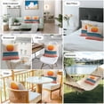 thumbnail image 6 of Waterproof Throw Pillow Covers Set of 2, 20x20 Inch Orange Blue Stripe Decorative Pillowcases Outdoor Pillow Slip Cushion Covers Set for Couch Tent Watercolor Minimalist Abstract, 6 of 7