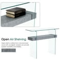 thumbnail image 4 of Ivinta Narrow Glass Console Table with Storage Modern Sofa Table Entryway Table Glass Writing Desk Small Computer Desk TV Table Buffet Table Modern Accent Table for Small Space Living Room Hallway, 4 of 10