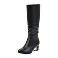 thumbnail image 2 of Tejiojio Clearance Women Shoes High Heel Casual Winter Fashion Solid Color Pointed Knee High Boots, 2 of 9
